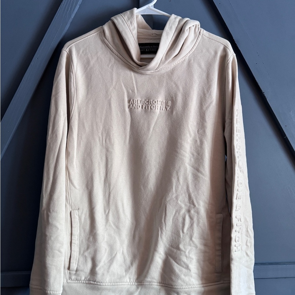 Abercrombie & Fitch Men's Hoodie in Cream